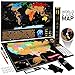Sellnaks Scratch Off Map USA World Scratch Map World and USA with Capitals and Specific Signs – 2 Large Maps for Office, Bedrooms, Gifts – Bonus: 1 Guide of The World and USA