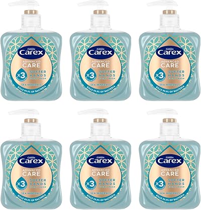 Carex Advanced Sea Minerals Antibacterial Hand Wash 6 x 250ml 3x Moisturisers