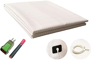 earthbeat Classic Grounding Flat Sheet. Grounding Tester Kit Included. Soft and Smooth Combed Cotton with Silver Fiber. Undye
