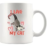 I Love My Cat Opossum Gifts for Possum Animal Lovers For Women Men Gifts Novelty Drinkware Funny Coffee Ceramic Mug 11 oz White