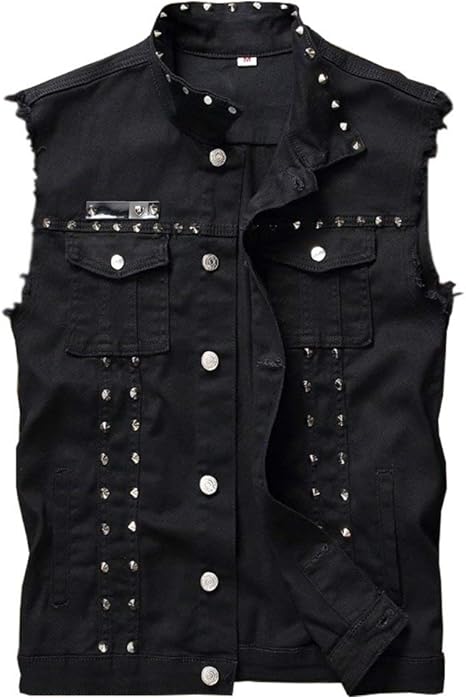 white blue jean vest