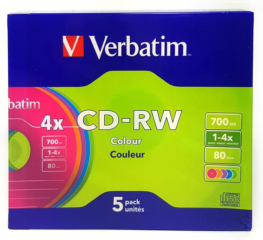 Verbatim CD-RW 700MB 2-4x Rewritable Disc Orange Book Part III Compliant