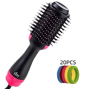 Hot Air Brush, Hair Dryer Brush, One Step Hair Dryer and Volumizer for Straightening or Curling, Hair Straightener, Curl Brush
