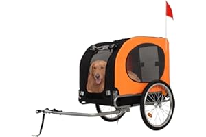 GADERTH Dog Bike Trailer, 88LBS Pet Cart Bicycle Carrier, Dog Cart for Bicycle for Small and Medium Pets,Easy Folding Cart Frame, Quick Release Wheel, Univer-Sal Bicycle Coupler, Washable Non-Slip Lining
