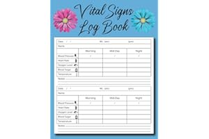 Vital Signs Log Book: Personal Health Record Keeper And Logbook - Perfect for tracking Weight, Heart rate, Temperature, Blood sugar, Blood pressure ... vision - Vital Signs Log Book For Nurses.