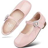 Stelle Girls Dress Shoes Mary Jane Ballet Flats Flower School Shoes for Wedding Party Toddler/Little/Big Kid
