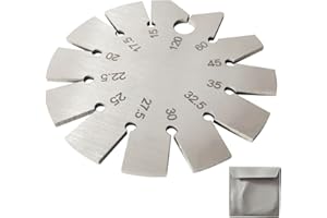 JENSWILL 1 Piece Stainless Steel Bevel Gauge Axe Angle Gauge Round Shape Knife Angle Finder Knife Blade 15-120 Degree for Measuring Knife Angle