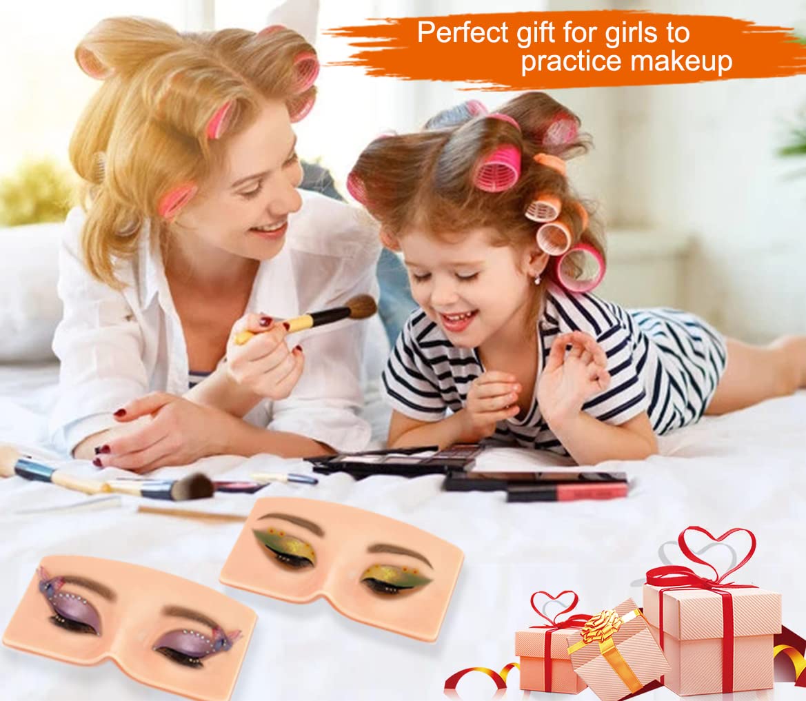Aibipo 3D Reusable Makeup Mannequin - Practice Face Board with Eyeshadow Palette for Makeup Artists & Beginners