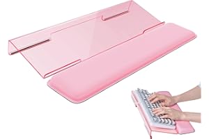 Laborio Computer Keyboard Wrist Rest Stand for Desktop, Keyboard Holder for Easy Typing with Wrist Pad for Office Desk, Home, School (Pink)