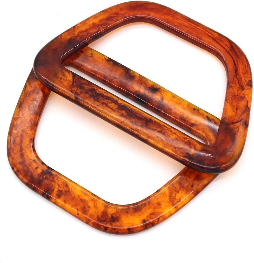 POFET 2Pcs D Shape Acrylic Shaped Handles Replacement for Handmade Bag Handbags Purse Handle Charming Frame Canvas Shopping Tote - Image 4