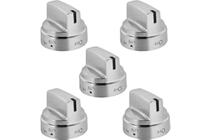 M MOTICO 5 Packs Stainless Steel WB03X24818 Stove Knob for GE Gas Stove Knobs Replacements, Gas Range Burner Control Knob Replace PS11729081 AP5989029, EAP11729081, 4363588 (Not Universal) - 1 Year Warranty