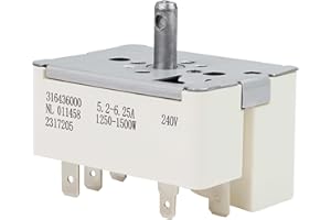 316436000 Surface Infinite Burner Range Switch, Burner Infinite Control Switch, Fits for Frigidaire (6 Inch), Replaces Part 3