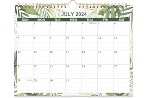 GETVOW 2024-2025 Calendar - Wall Calendar 2024-2025 Runs from July 2024 to June 2025, 12 Months Calendar with Thick Paper for Planning and Organizing at Home or Office, 8.5 x 11 In, Green Leaf