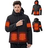 Auxo Heated Jacket for Men with 20000mAh Battery,Up to 16 Hrs Warmth,6-Zone Heating Waterproof Soft Shell Electric Coat