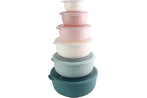 COOK WITH COLOR Prep Bowls with Lids- Wide and Deep Nesting Plastic Small Mixing Bowl Set with Lids, 12 Piece Set - Wide Bowls, Teal and Pink