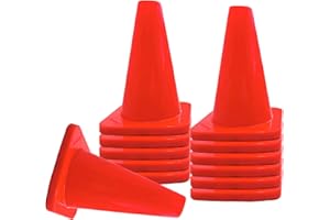 Versatyle 6in/9in/12in/28in Heavy Duty Agility Training Cones for Sports & Kids Coaching, Field Markers for Motorcycle, Bikes, Traffic, Basketball, Soccer Drills, Durable, Multipurpose, Adjustable