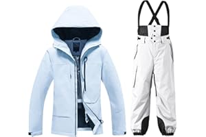 YEEFINE Men's Ski Suit Two Piece Waterproof Ski Jacket and Pants Set Outdoor Windproof Winter Snow Comfy Warm Snowsuits