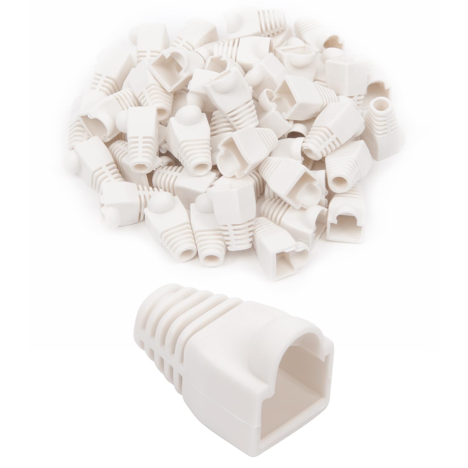 Vultech SN21424 W/H Gommini RJ45 Plug Cover, Pack of 50, White