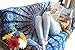 Folkulture Oceanic Aura Round Beach Blanket or Bohemian Mandala Tapestry, Circle Yoga Mat for Meditation, Hippie Tablecloth, Mandala Rug or Boho Home Decor - 72 Inches, Blue