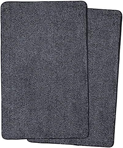 Domani Microfiber Mudtrap Super Absorbent Floor Mat with Nonslip Backing, 22-1/2 by 36-Inches, Black/Gray (2-Pack)
