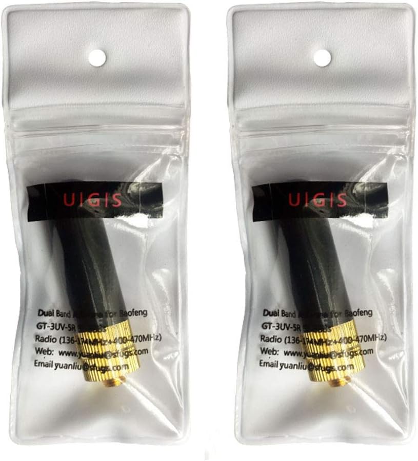 HsilitySRH805S SMA-F Female Dual Band Mini Long Range Antenna for Baofeng Walkie Talkie GT-3 UV-5R BF-888S UV-82 Radio for Kenwood TK-2170 TK-360 TK-3100 TK-3140 TK-3160 TK-3170 TK-3207 Two Way Radio (Pair)
