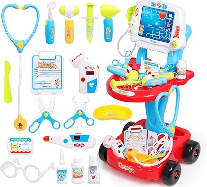 Mshk Arztwagen Kinder Spielzeug Doktor Trolley Arztkoffer Arzt Set Rollenspiele Fur Kinder Doktorkoffer Padagogisches Spielzeug Fur Kinder Ab Rot Amazon De Kuche Haushalt