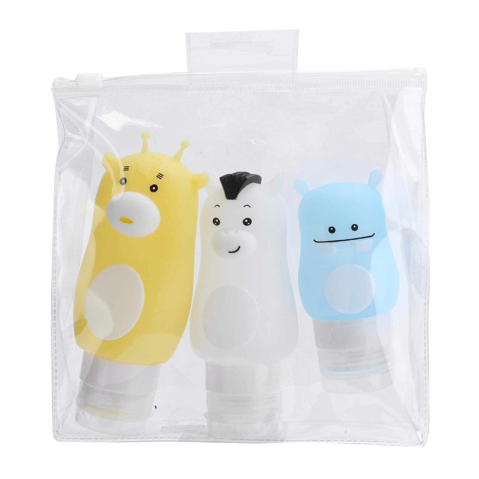 3pcs Travel Bottles for Toiletries, Portable Silicone Travel Containers Squeezable Leakproof Penguin Travel Bottles Set for Liquid Shampoos,Soap,Cosmetic