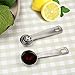 Ace Bright Stainless Steel Measuring Spoons, Set of 7 Stackable Measure Spoon for Dry and Liquid Ingredients, Etched Marked Baking Cooking Spoon with Detachable Ring Holder