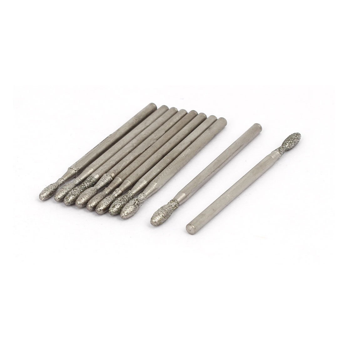 Sourcingmap 2.35mm Shank 2.5mm Tip Dia Oval Head Grinding Bit Diamond Mounted Point 10pcs