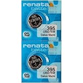 Renata 395 SR927SW Batteries - 1.55V Silver Oxide 395 Watch Battery (2 Count)