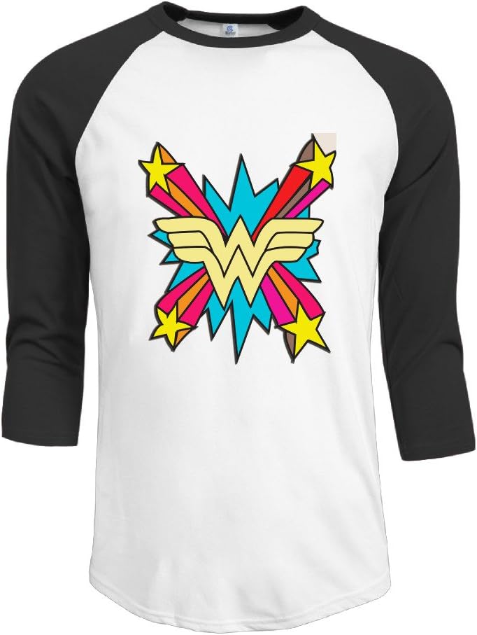 EVALY Men's Cute Raglan T-shirts Wonder Girl Logo