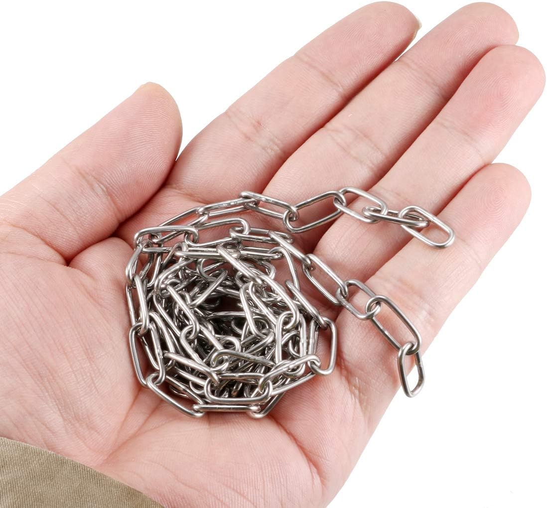 sourcing map Stainless Steel 304 Hardened Proof Coil Chain 1m Length 1.5mm Thickness Zinc Plated, 1 Meters - Image 5