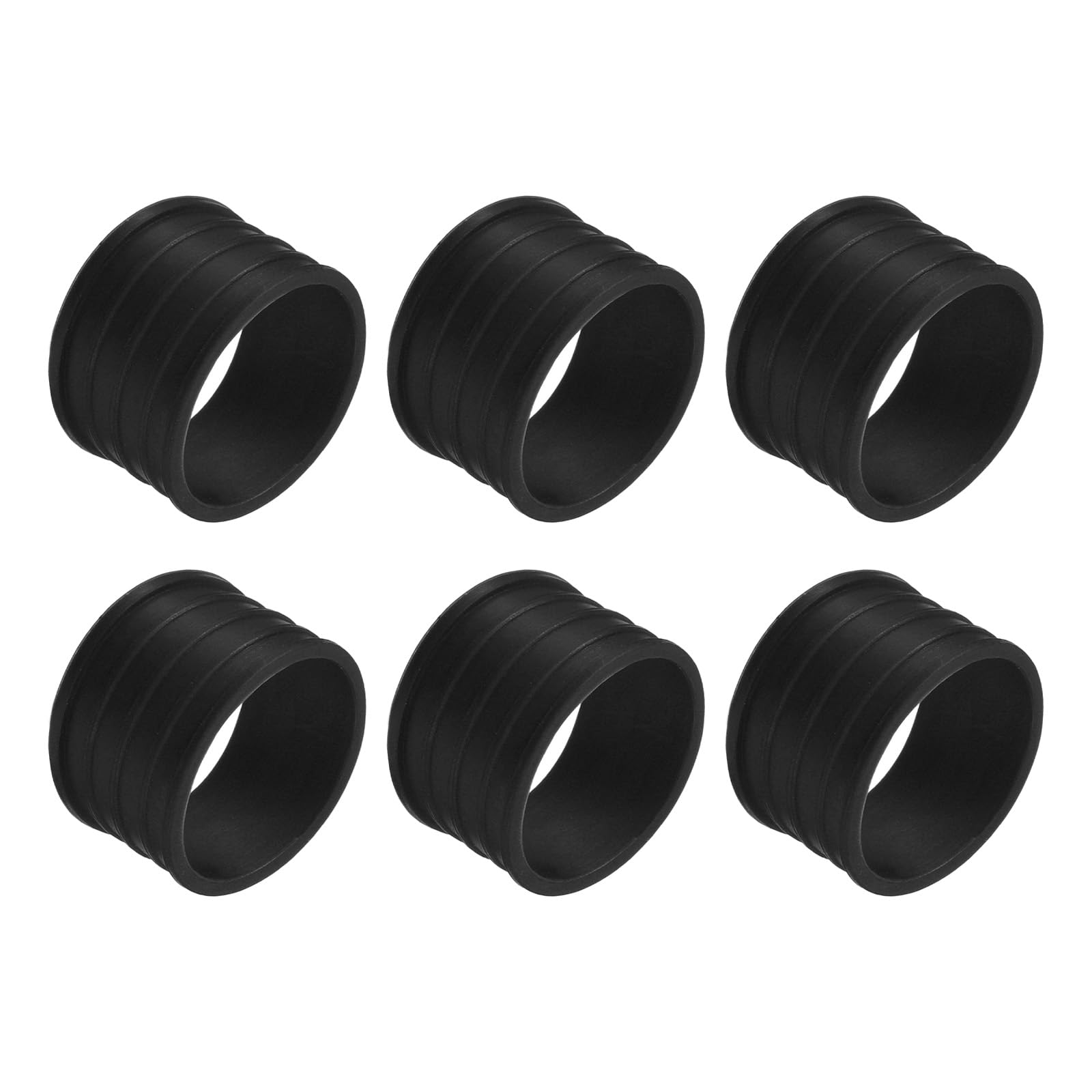 M METERXITY 6 Pack Badminton Racket Handle Grip Ring - Rubber Anti-Slip Fix Ring Grip Band, Apply to Badminton Tennis Rackets/Handles (Black)