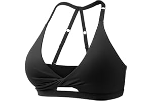 VOYJOY Workout Sports Bras for Women Padded Backless Strappy Fitness Gym Bra Low Medium Impact Bra Yoga Crop Top