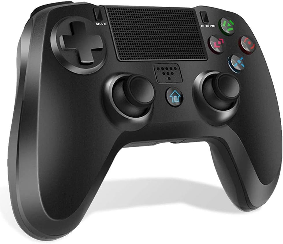 PS4 Controller Wireless Gamepad Dual Shock Gaming Controller for Playstation 4/Pro/Slim/PS 3 with Dual Vibration Game Joystick,6-axis Gyro Sensor,Audio Function, Mini LED Indicator,500mAh