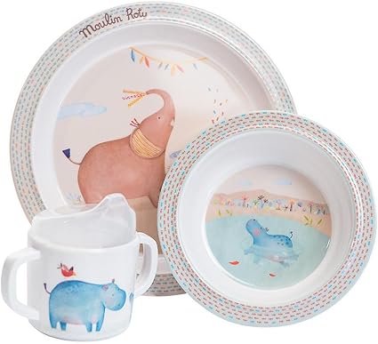Moulin Roty Set Vaisselle Les Papoum 3 Pieces Amazon Fr Bebes Puericulture