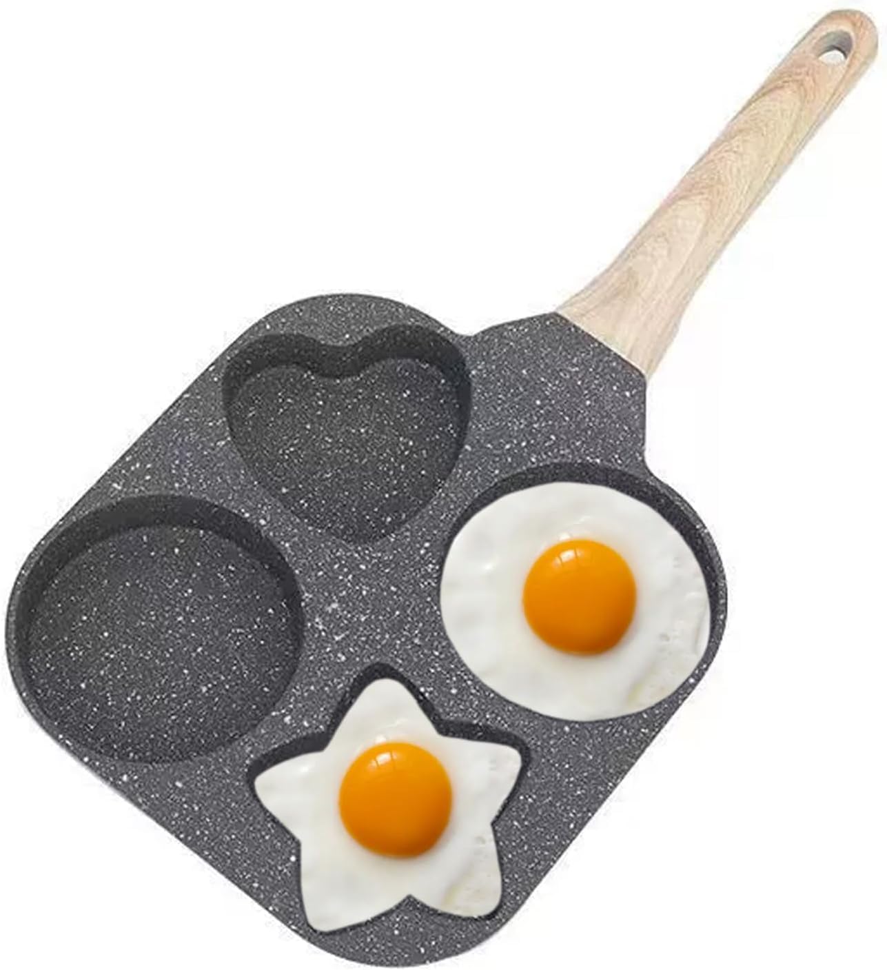 Photo 1 of RETROSOHOO Egg Frying Pan,4-Cup Nonstick Omelette Pan for Breakfast, Heart Shaped Frying Pan for Cooking Eggs, Burger or Bacon,Healthy Egg Pans Suitable for Stove & Induction Compatible (Gray)