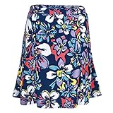 Monterey Club Ladies Dry Swing Bold Flower Print Skort #2911 (Navy/Pink Lightning, Medium)