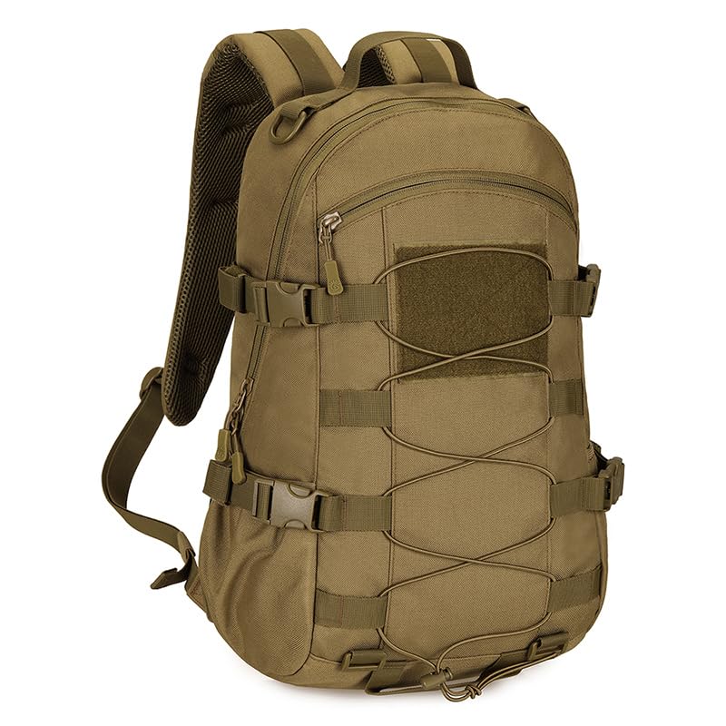 YFNT Tactical Backpack Molle School Bag Military School Bag Daypack Waterproof Backpack Trekking Backpack for Outdoor Sports Fitness Hiking, Bronze#3, M