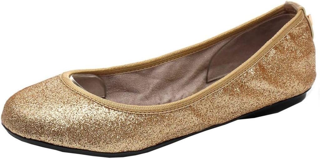 Butterfly Twists Sophia Rose Gold Glitter Womens Ballerinas Flats Shoes