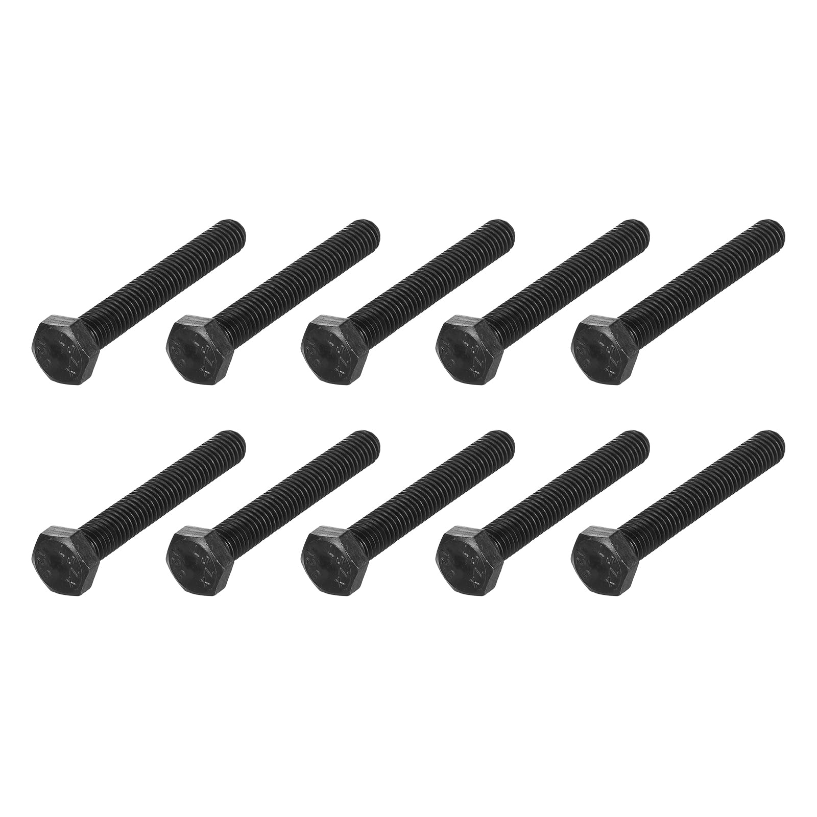 METALLIXITY Hex Bolts (M8-1.25x55mm) 15Pcs, 12.9 Grade Carbon Steel Fully Threaded Black Oxide, Coarse Thread UNC Hex Head Screw Bolt - for Mechanical Repair