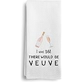 Qeheb Pink Champagne Gifts Kitchen Towels, Funny Decorative Towels for Home Bar Cart, 16x24in