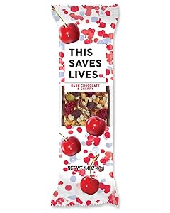 This Bar Saves Lives Chewy Granola Bars, Dark Chocolate Cherry, 12 Pack | Gluten Free Snacks Breakfast Bars, Kosher, Non GMO Snack Bar for Adults & Kids | 1.4 oz Bars