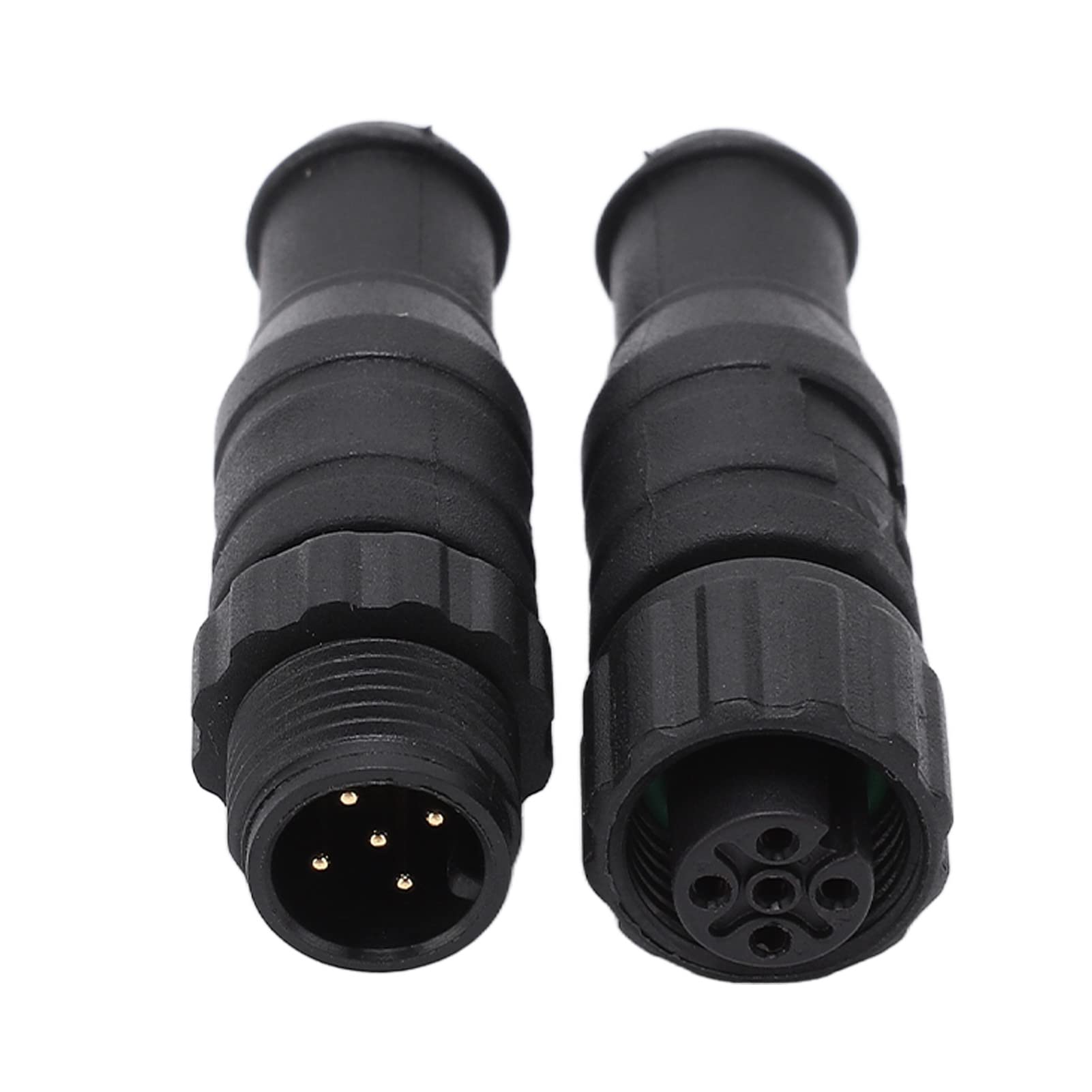 NMEA 2000 Pair Male/Female Terminators, 2PCS Marine for NMEA 2000 Terminators M12 Male Female 5 Pin IP67 Waterproof for Lowrance Networks