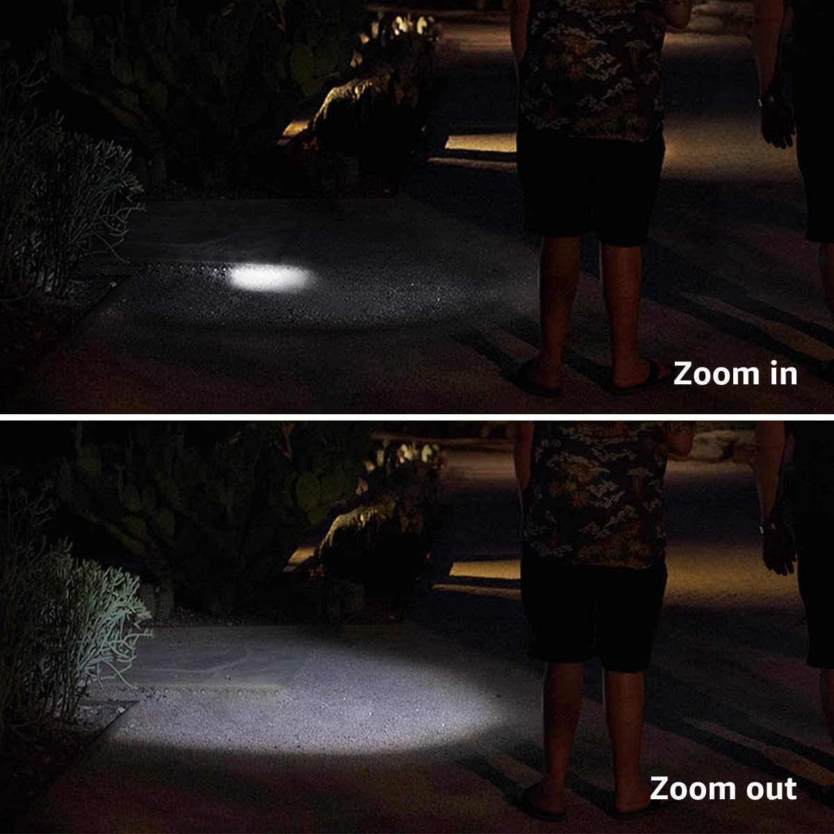 LE CREE LED Flashlight, Small and Super Bright LED Tactical Torch, Handheld Flash Light, Zoomable, Water Resistant, Adjustable Brightness for Camping, Running, AAA Batteries Included - Basic Handheld Flashlights - 