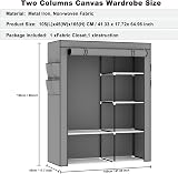 OPPAIYA Canvas Wardrobe, Portable Pop Up Wardrobe with Shelves, 105x45x165cm view 4