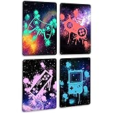 Drsoum Video Gamer Room Decor for Boys Gaming Wall Decor Neon Gaming Room Metal Sign 12 x 8 Inch Set of 4 - Gamer Wall Decor Teenage Boy Room Decor