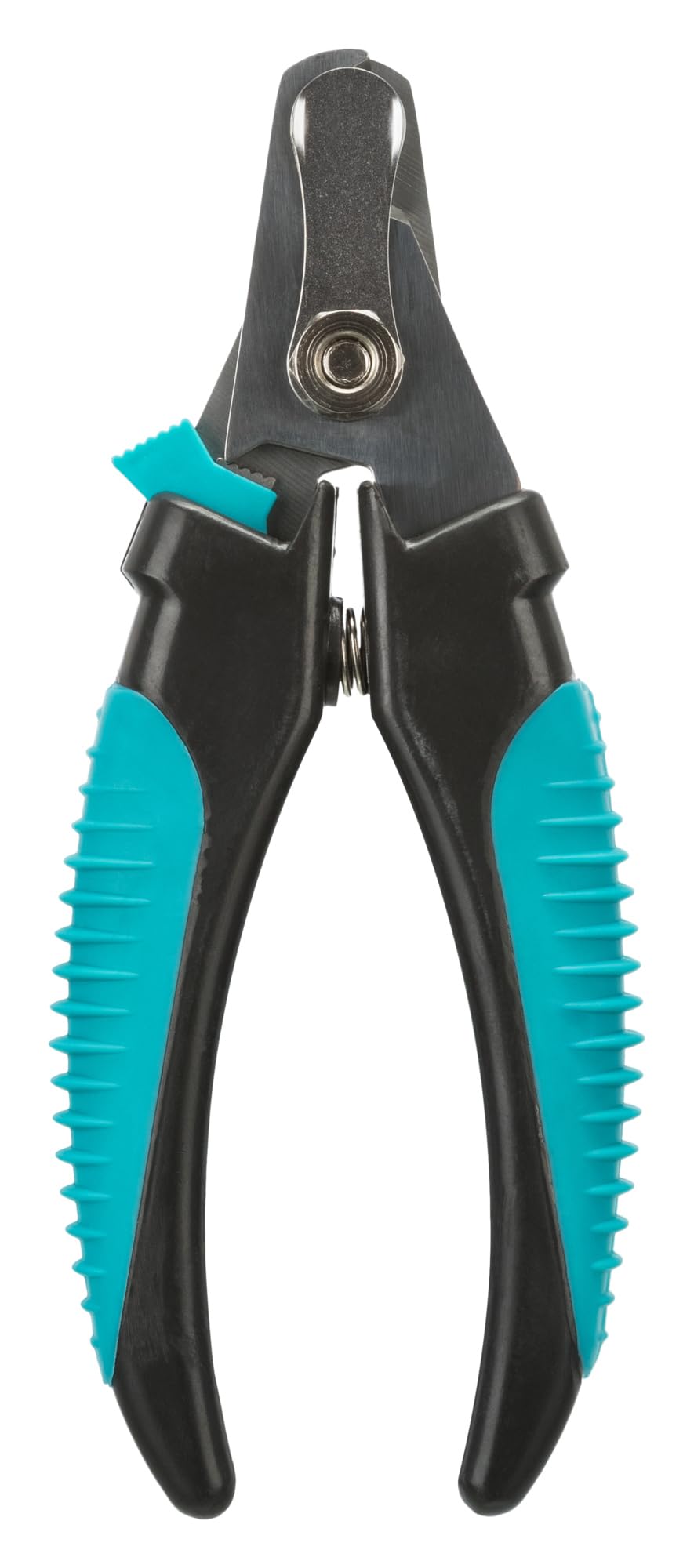 TRIXIE claw scissors for dogs - with safety lock - limitation against excessive shortening - rubberised plastic handle - stainless steel - black/blue - 16 cm - 2368