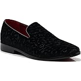 SPK35 Men's Vintage Velvet Flower Designer Dress Loafers Slip On Shoes Classic Tuxedo Dress Shoes