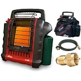 Mr. Heater MH9X 4-9000 BTU Portable Buddy Heater Deluxe Travel Bundle with Buddy Bag, 10-Feet Hose and Adapter (4 Items)